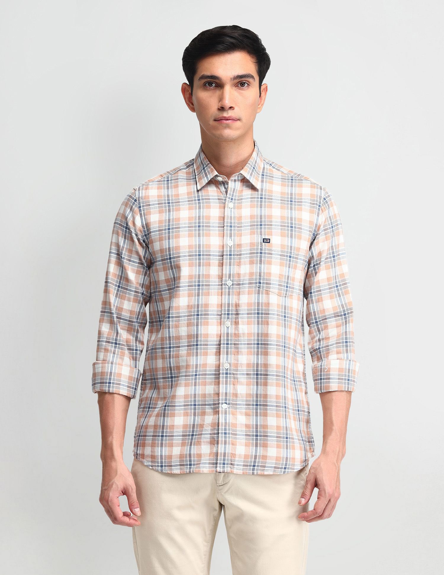 Arrow Sport Tartan Checked Slim Fit Shirt
