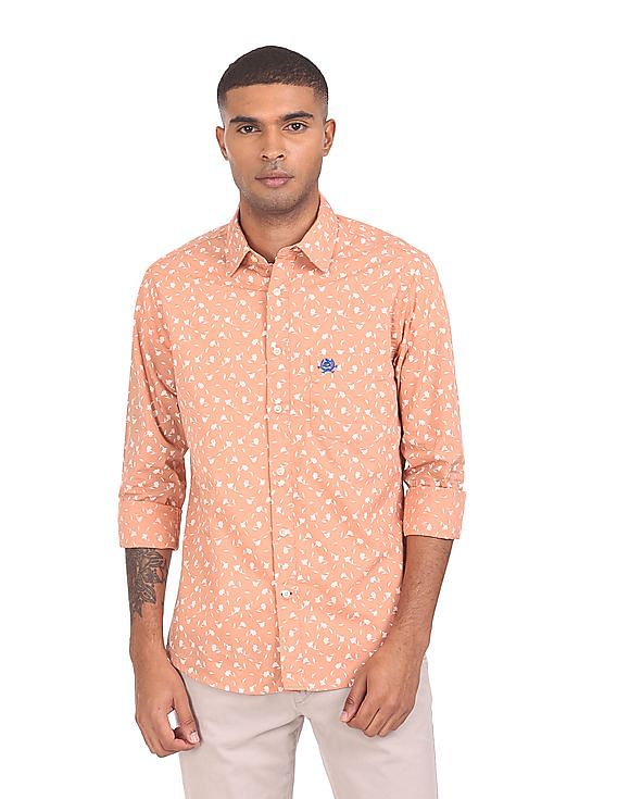 U.S. Polo Assn. Rounded Cuff Printed Casual Shirt