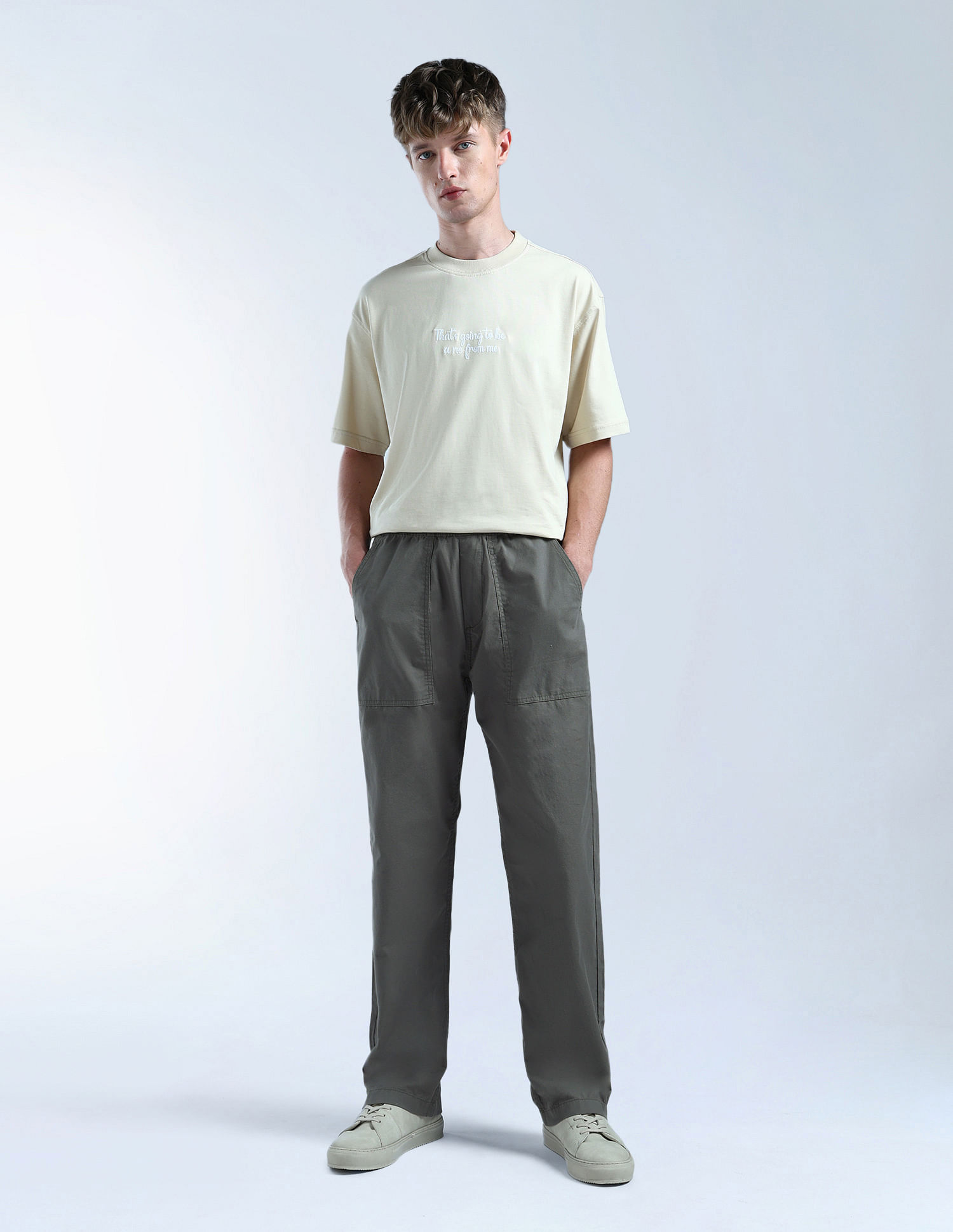 Flying Machine Cobain Loose Fit Mid Rise Chinos