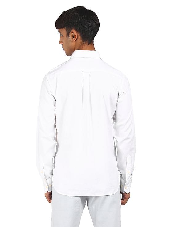 White Horizontal Stripe Casual Shirt 