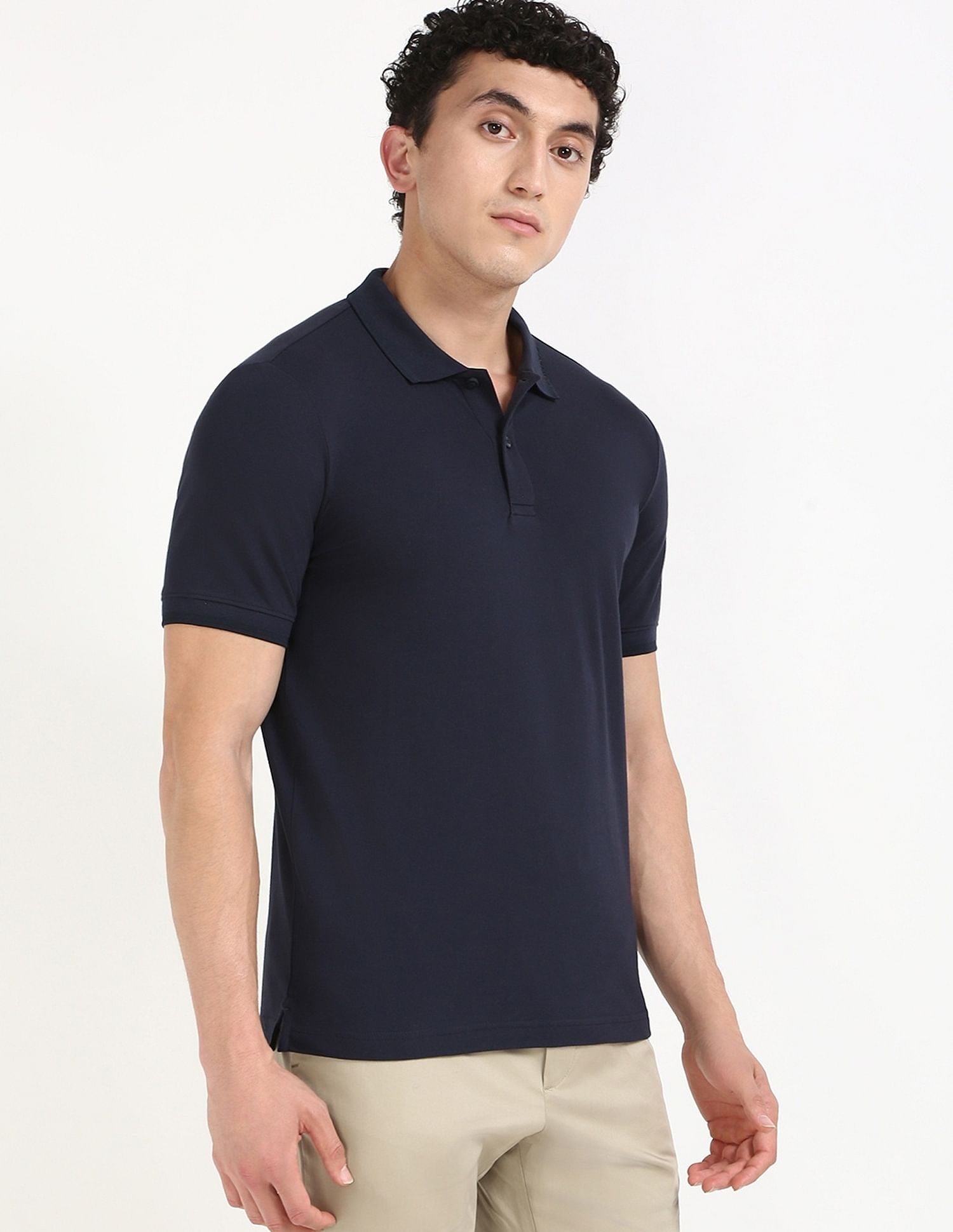Calvin Klein Jeans Solid Slim Fit Cotton Polo Shirt