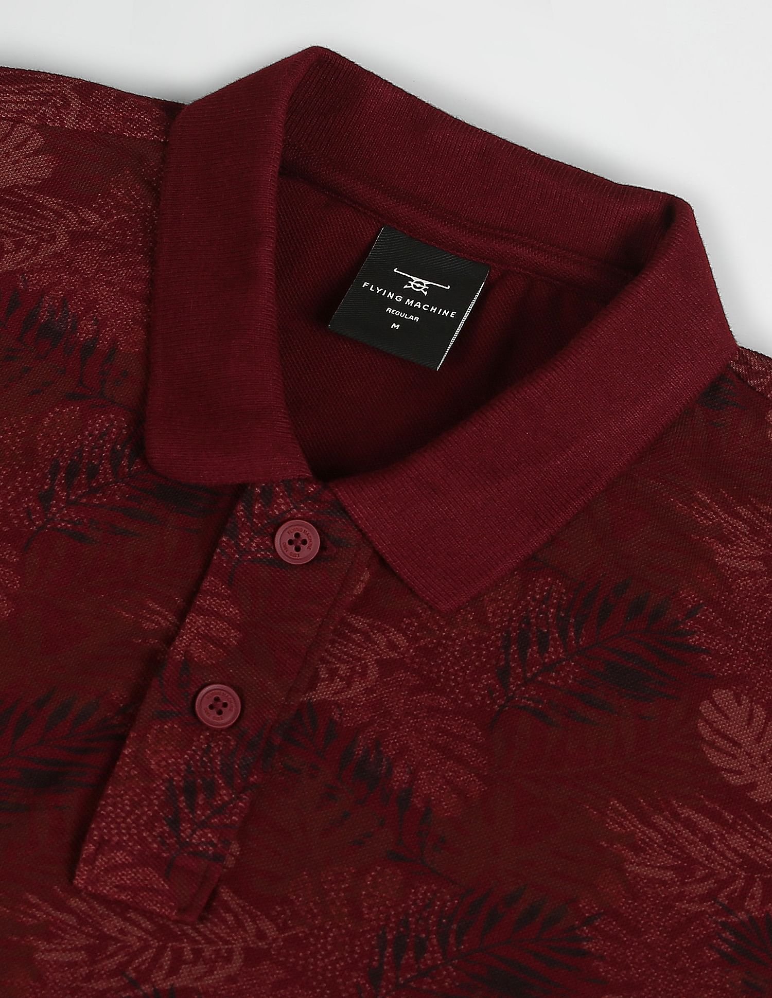 Flying Machine Tropical Print Cotton Polo Shirt