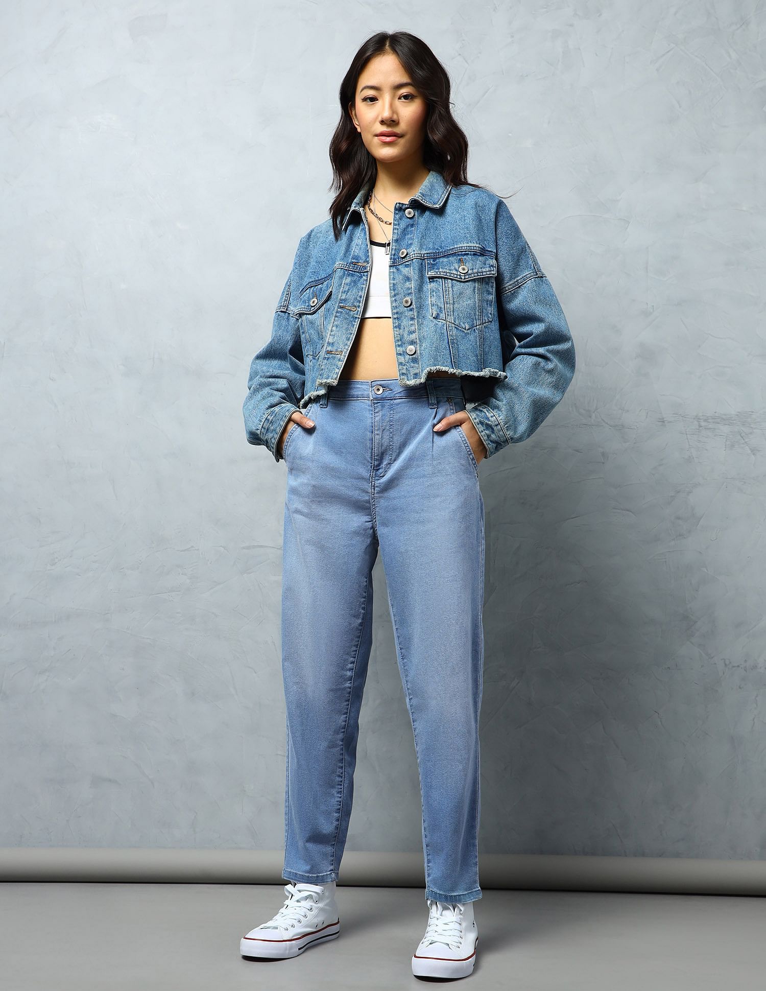 Flying Machine Women Mom Fit Rinsed Jeans