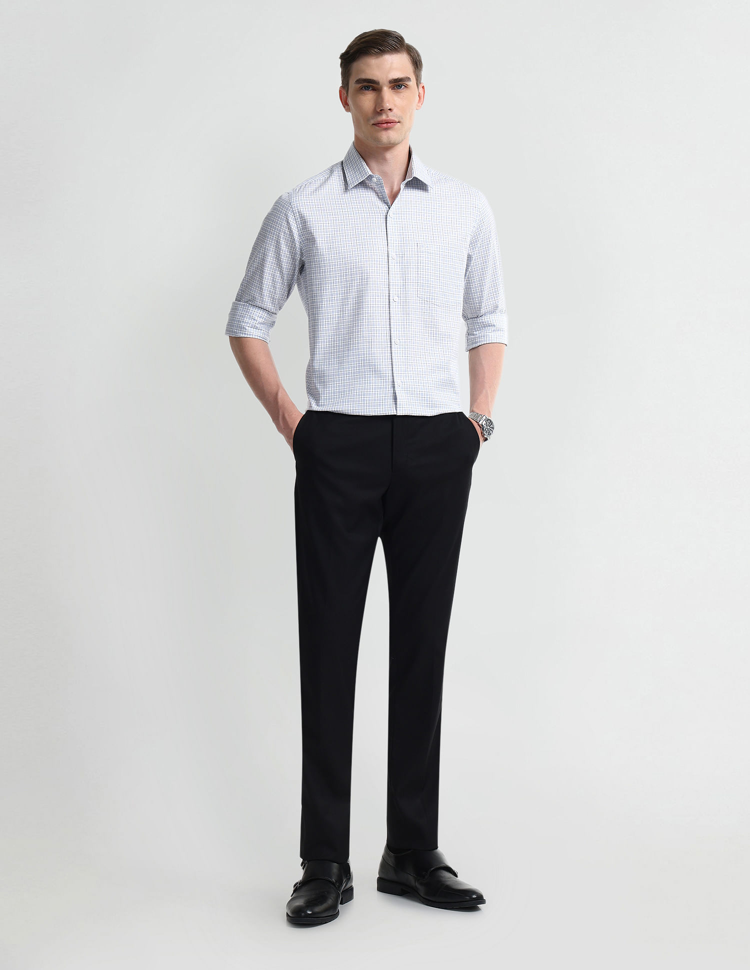 Arrow Checked Slim Fit Dobby Shirt