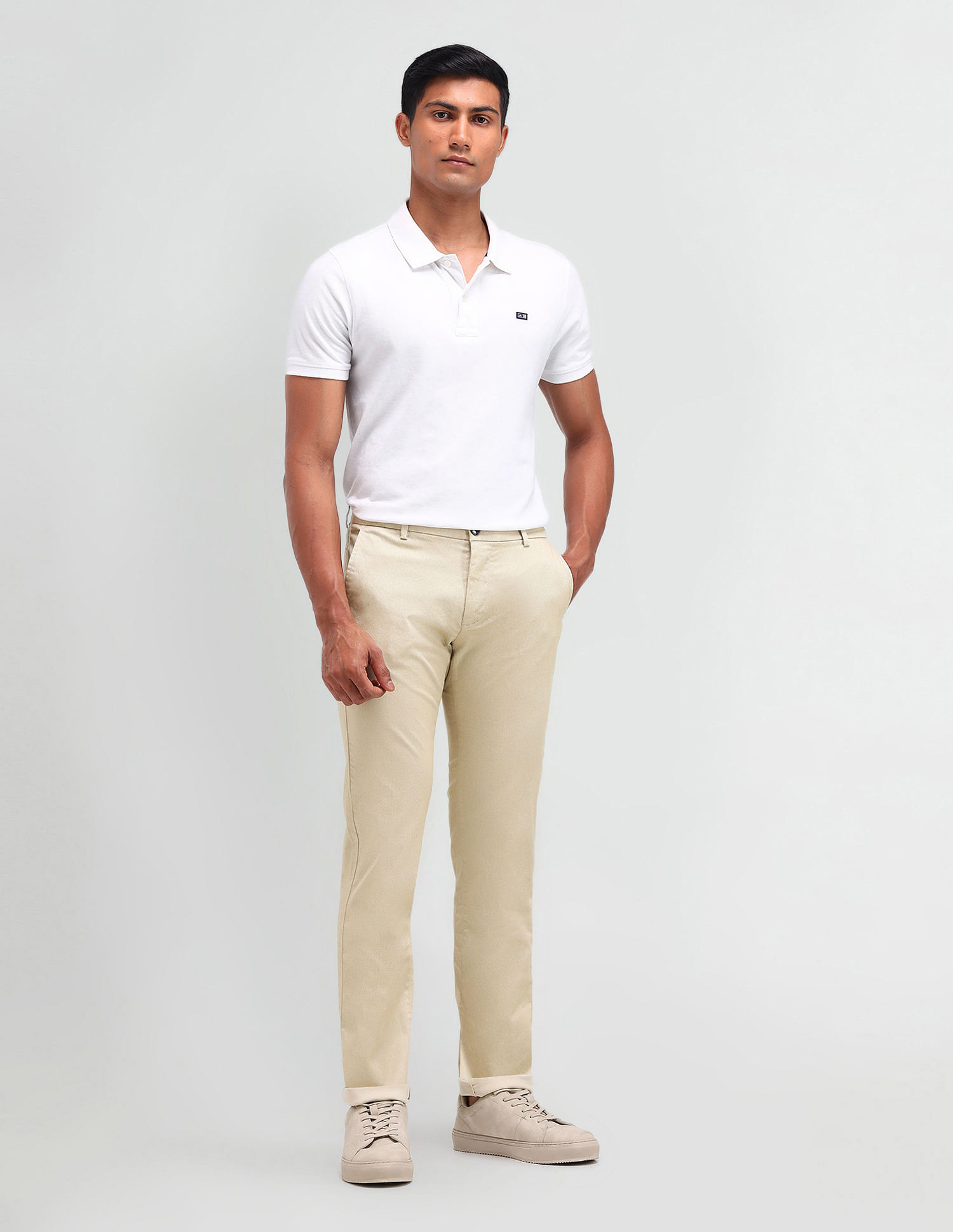 Arrow Sport Textured Mid Rise Trousers
