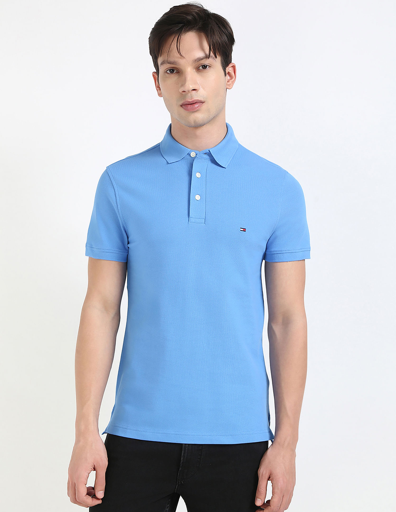 Tommy Hilfiger Solid Slim-Fit Cotton Polo Shirt