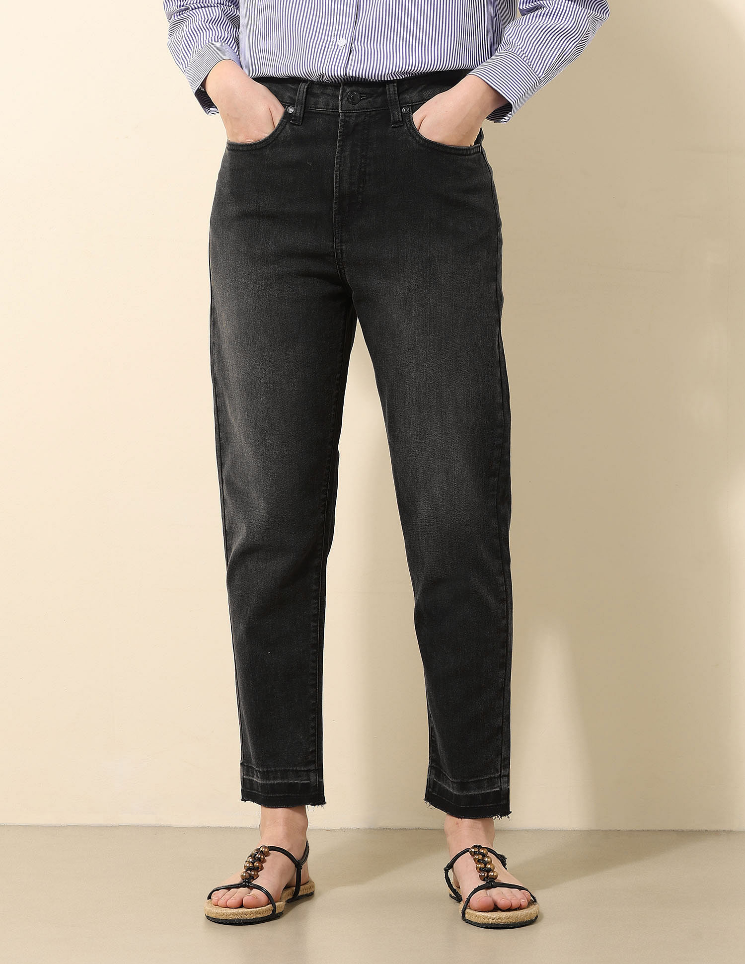 U.S. Polo Assn. Women High Rise Mom Fit Jeans