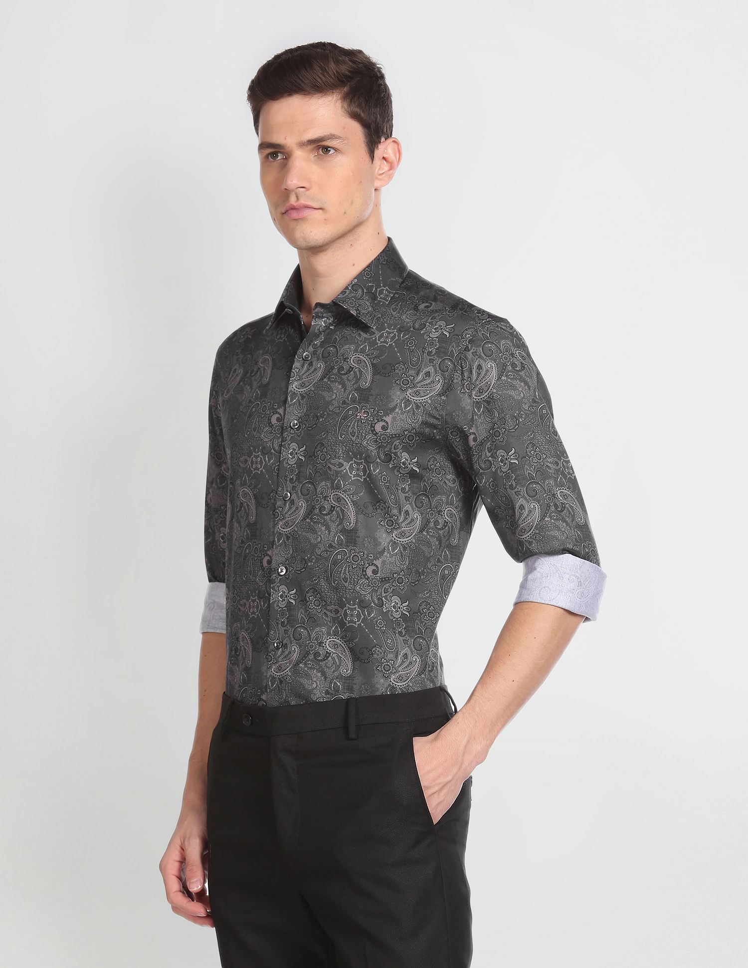 Arrow Abstract Print Cotton Shirt