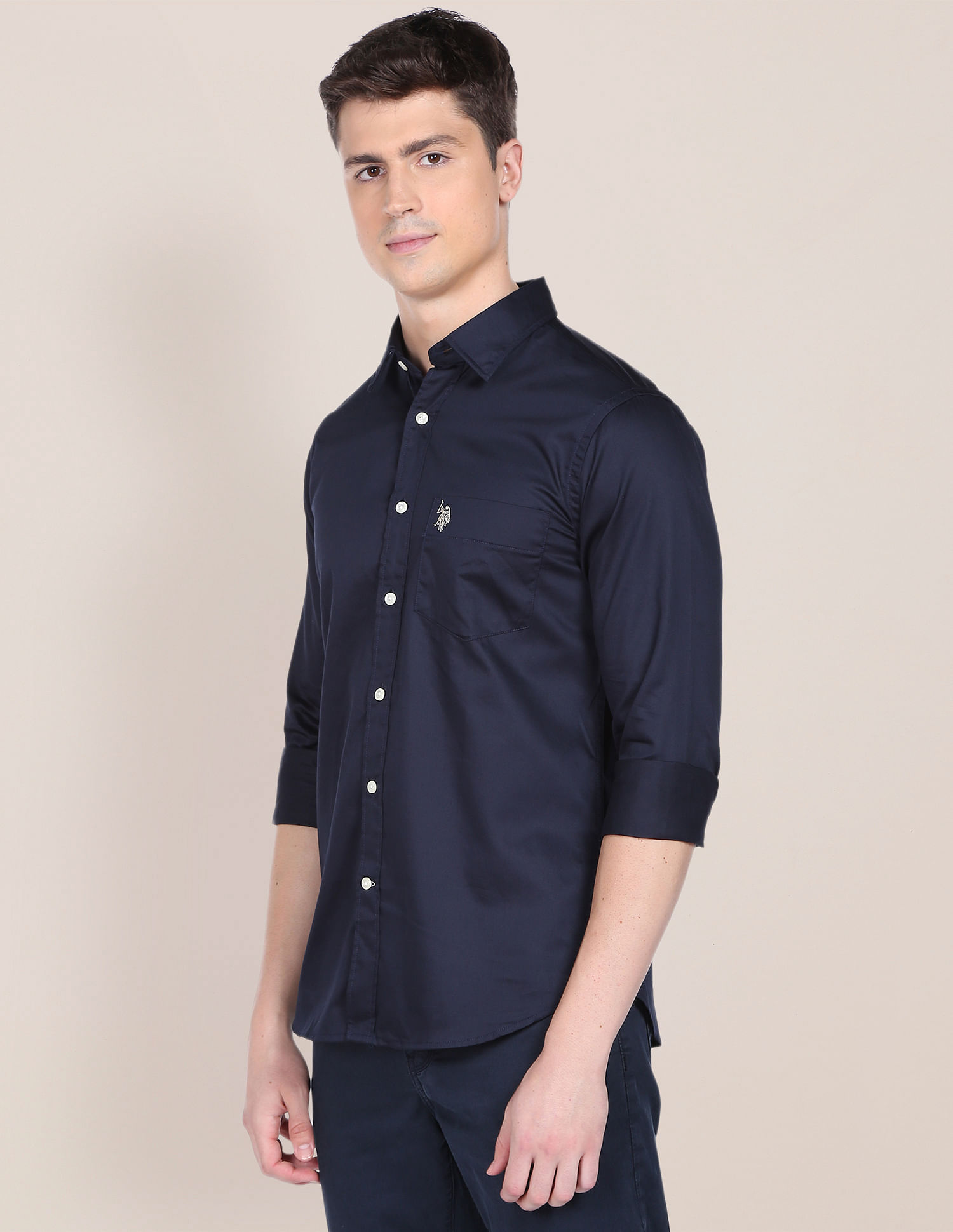 tailored satin shirt