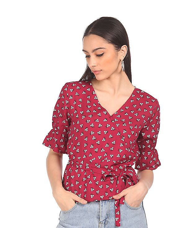 red surplice top