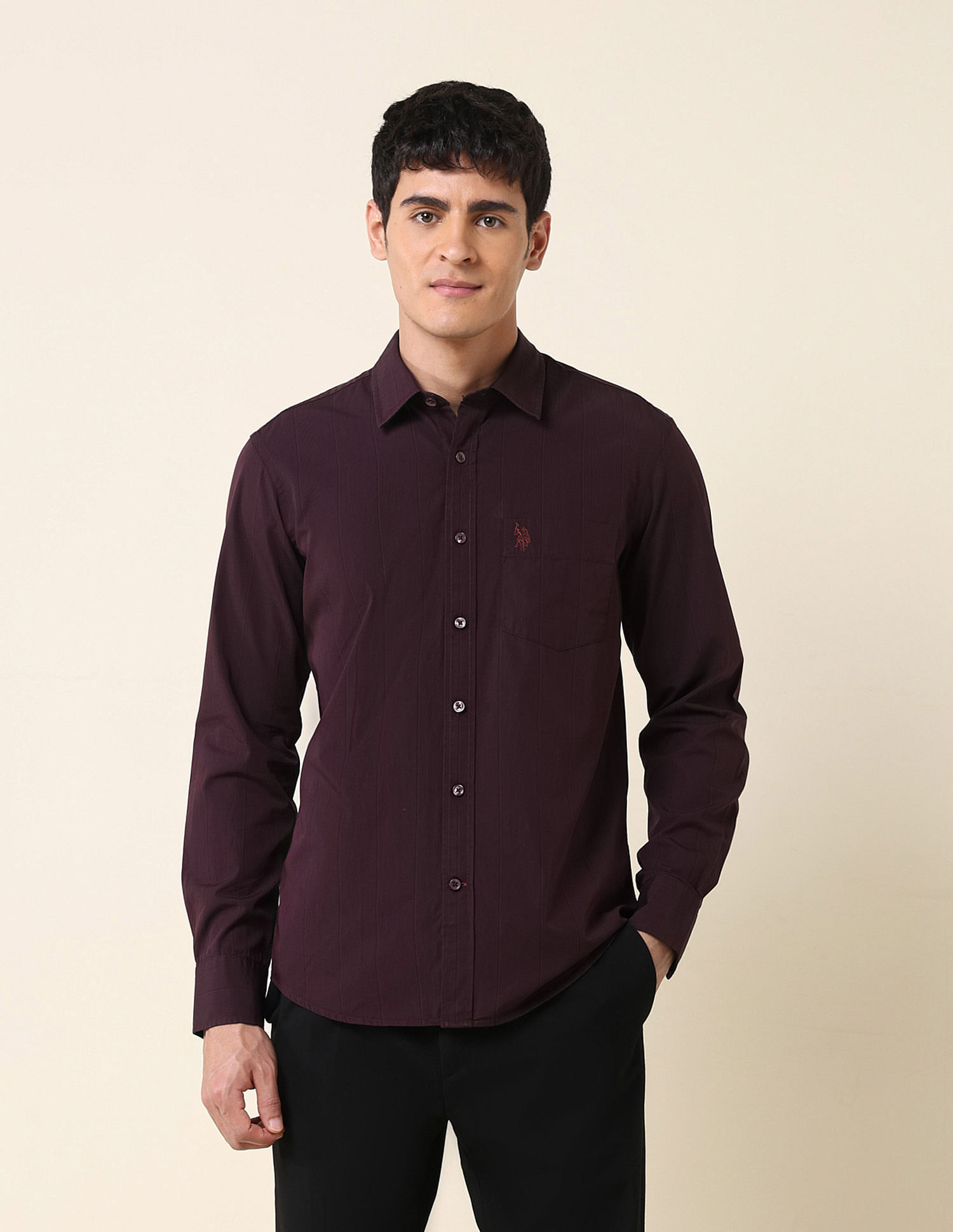 U.S. Polo Assn. Tailored Fit Vertical Striped Shirt