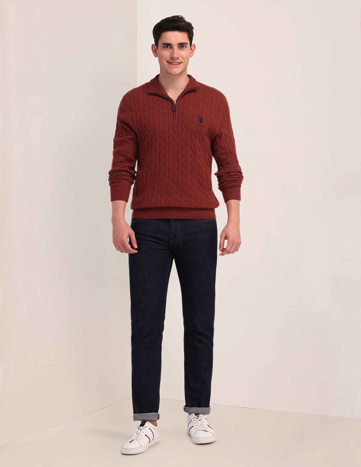 Buy U.S. Polo Assn. High Neck Zipper Sweater - NNNOW.com