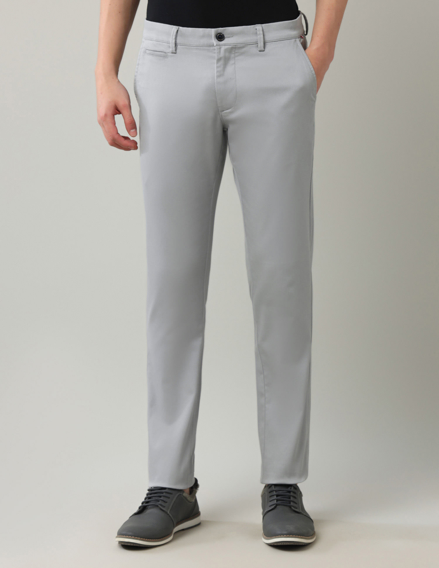 Arrow Sport Mid Rise Slim Fit Trousers