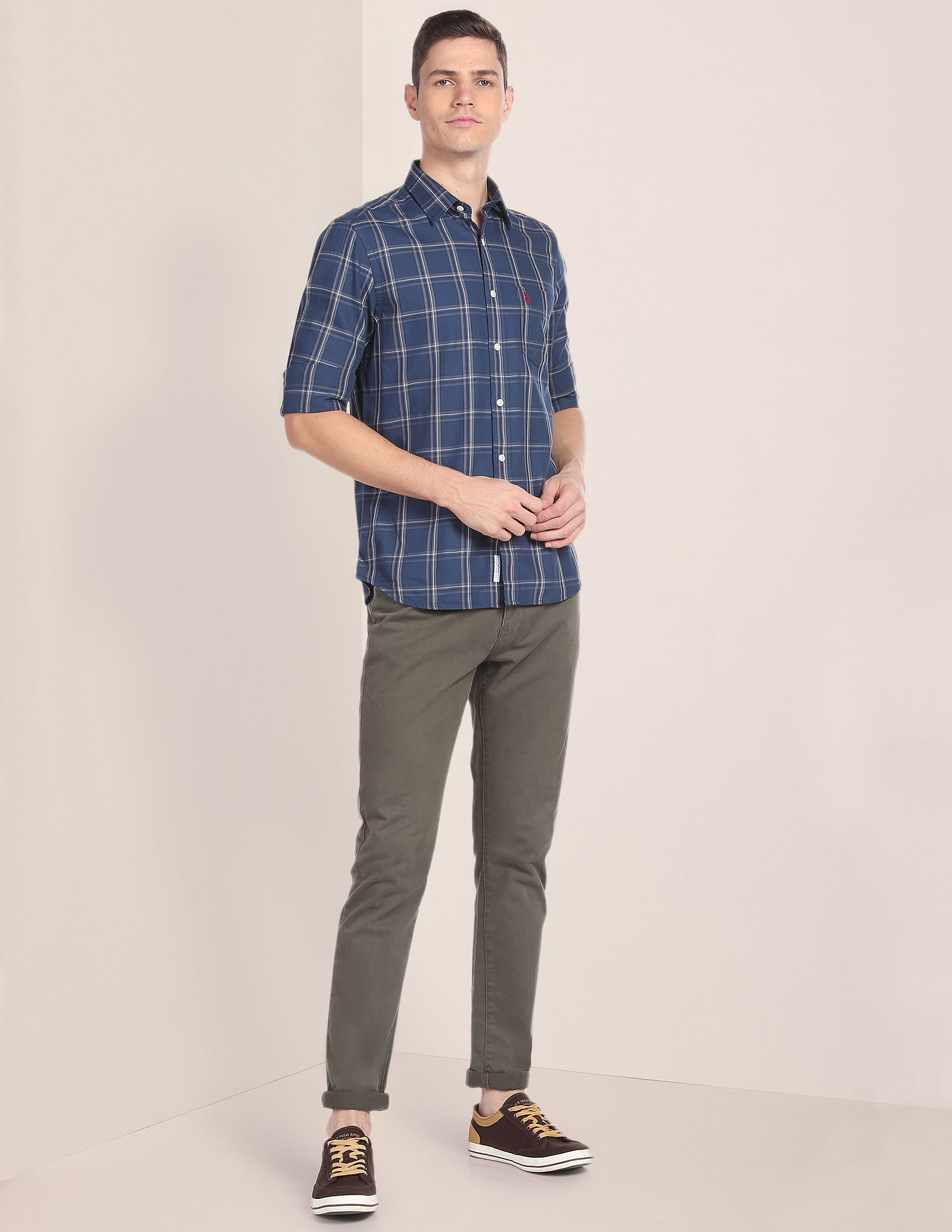 U.S. Polo Assn. Cotton Twill Plaid Shirt