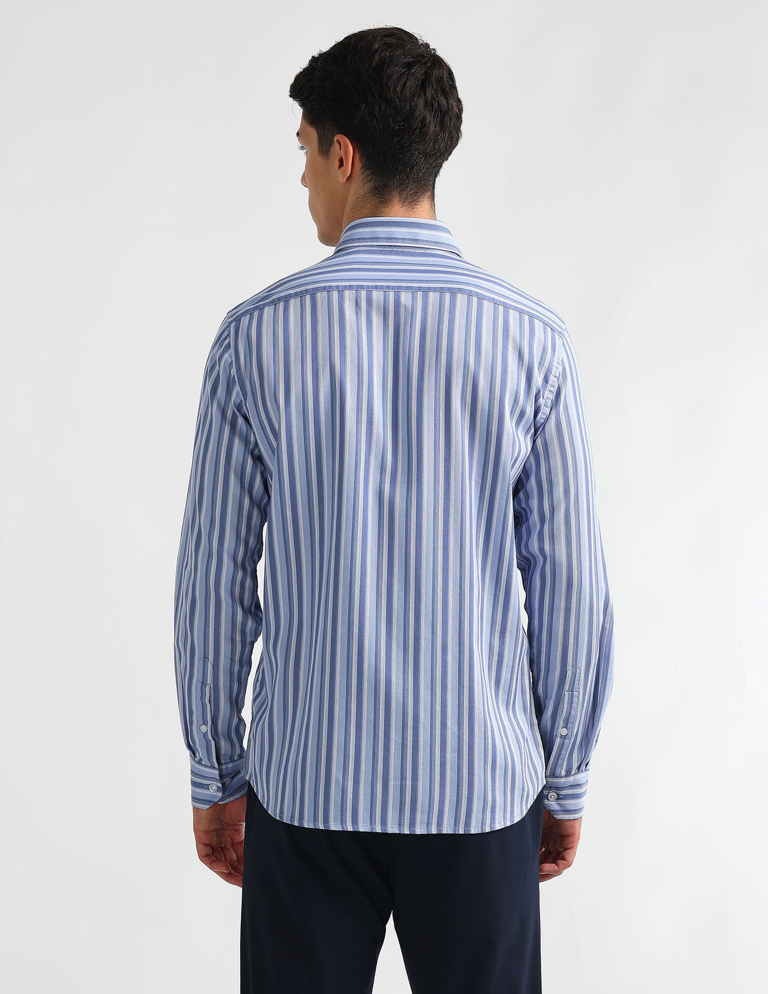 Buy Arrow Sport Slim Fit Vertical Striped Shirt - NNNOW.com