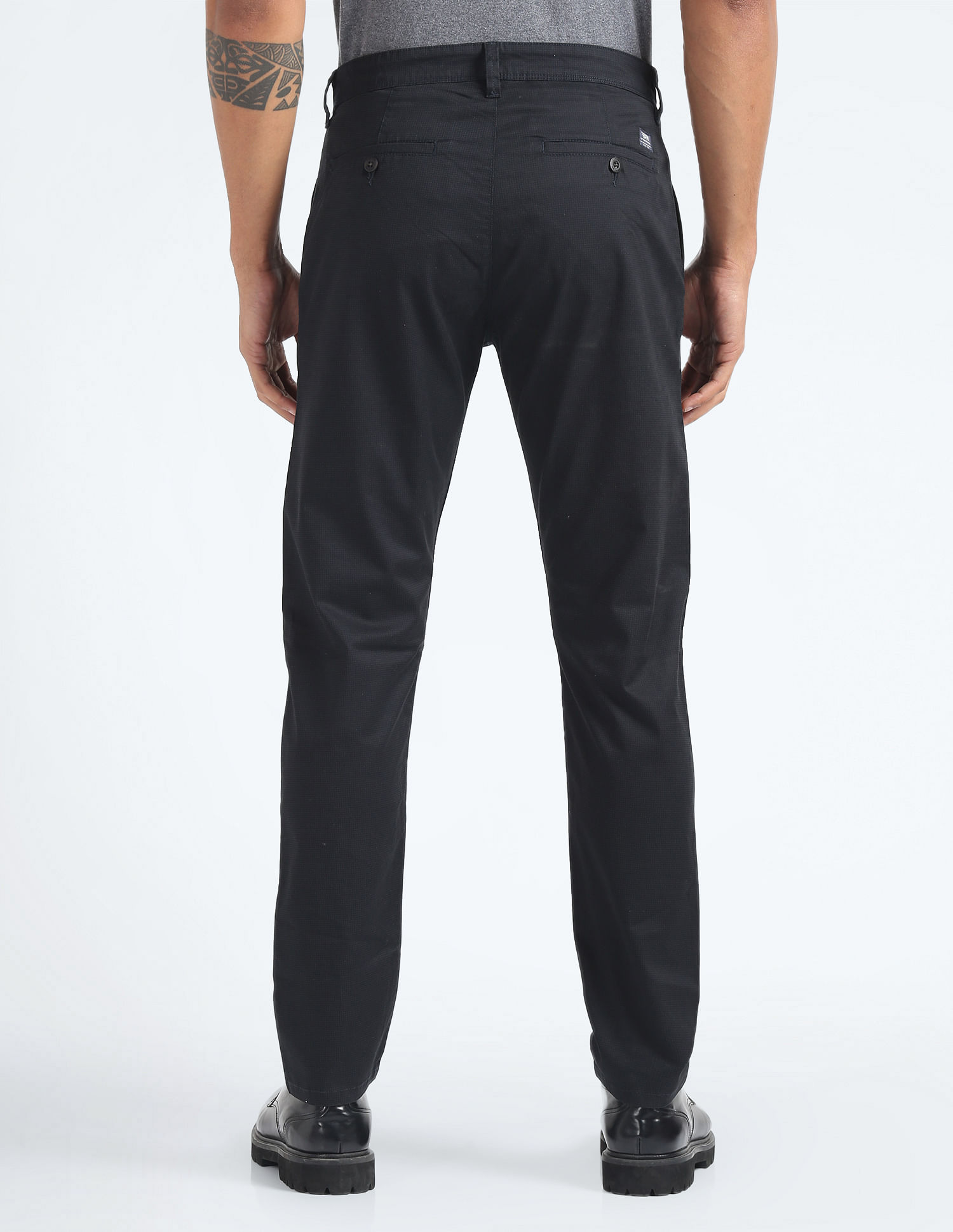Flying Machine Super Slim Printed Twill Trousers