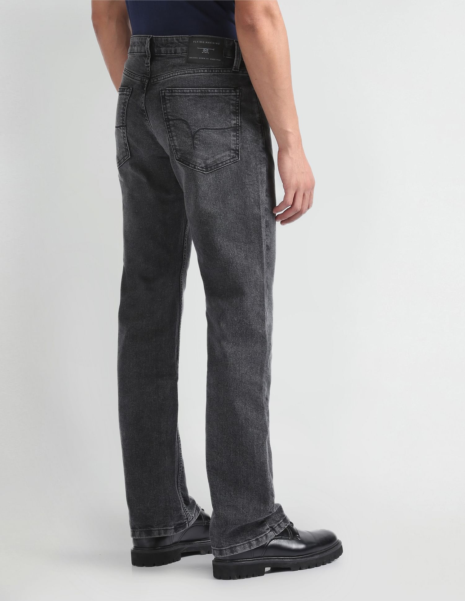 Flying Machine Mid Rise Bruce Relaxed Bootcut Fit Jeans