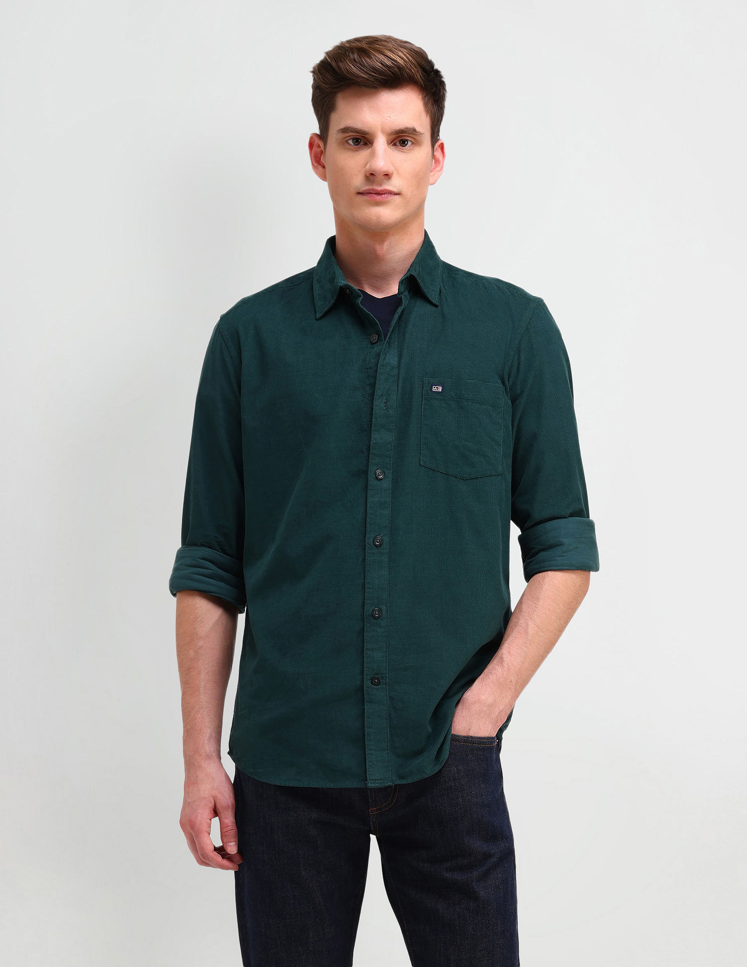 Arrow Sport Slim Fit Lightweight Corduroy Shirt
