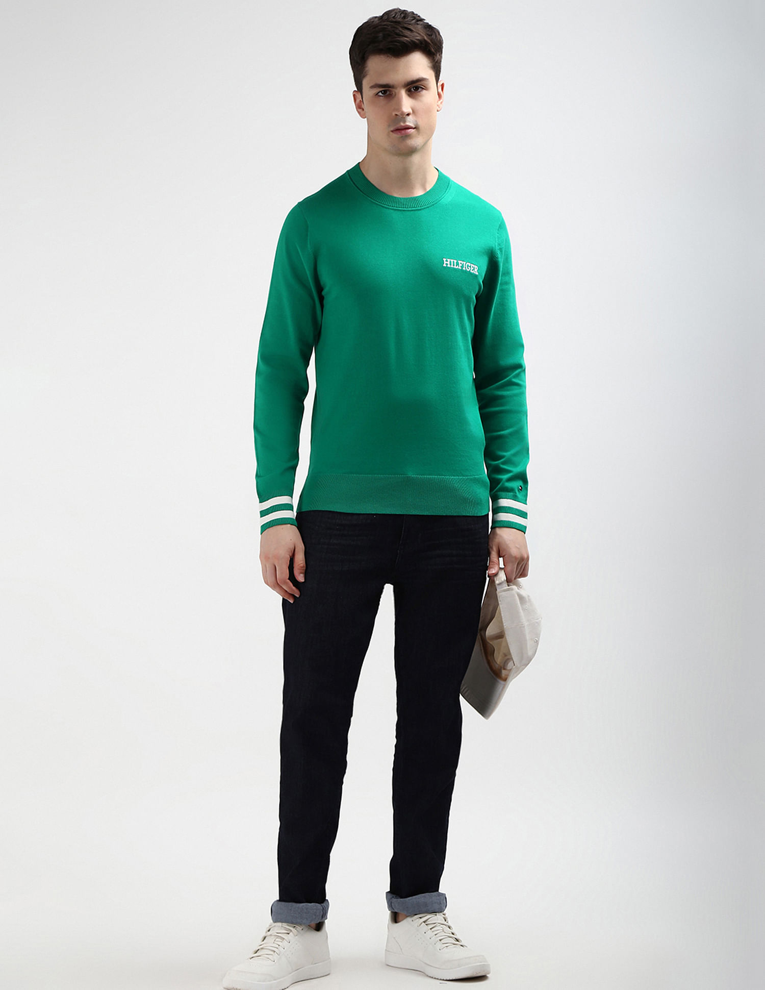 Tommy Hilfiger Embroidered Monotype Cotton Sweater
