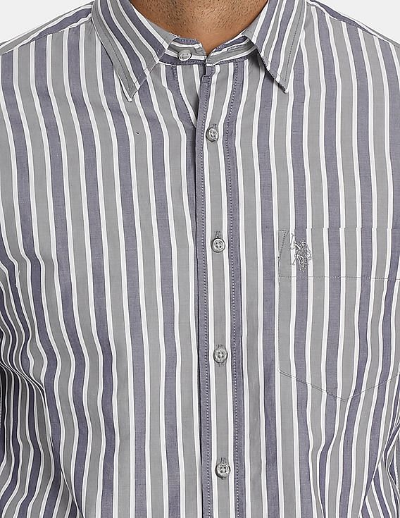 U.S. Polo Assn. Spread Collar Striped Casual Shirt