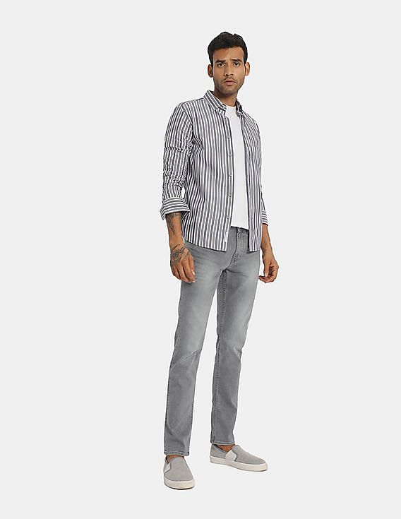 U.S. Polo Assn. Spread Collar Striped Casual Shirt
