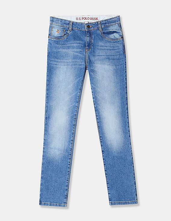 U.S. Polo Assn. Kids Stone Wash Whiskered Jeans