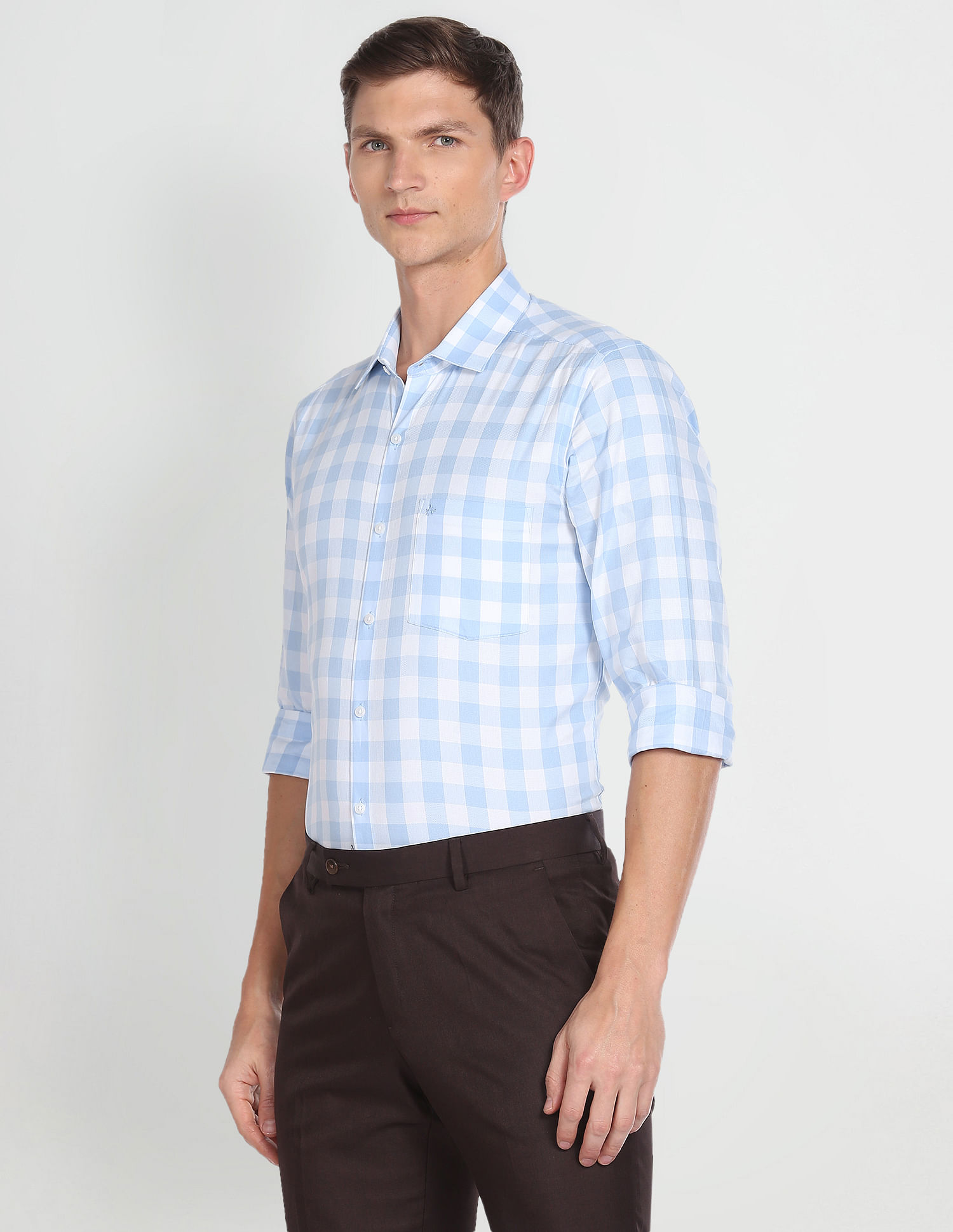 Arrow Buffalo Check Cotton Formal Shirt