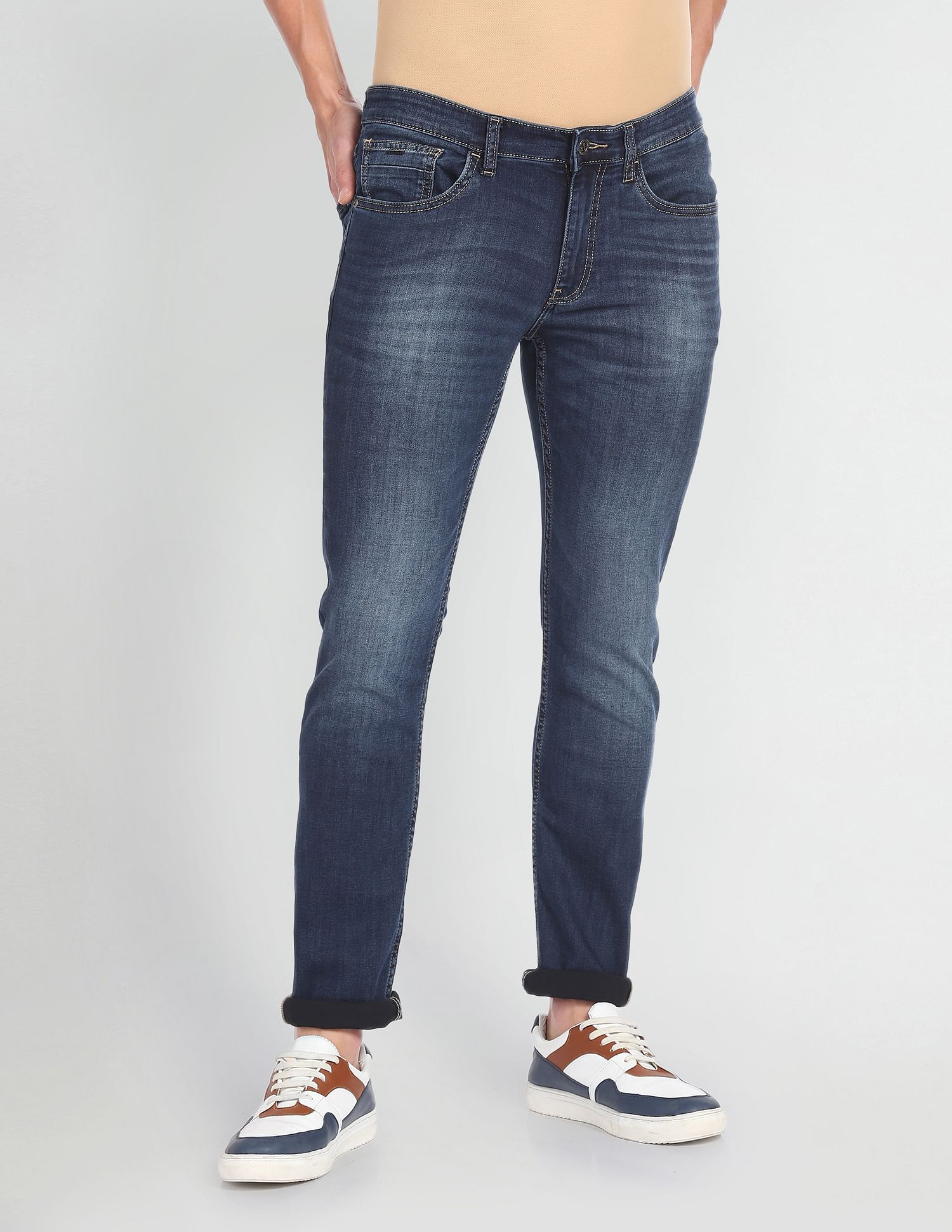 Arrow Sports Jameson Slim Fit Stone Wash Jeans