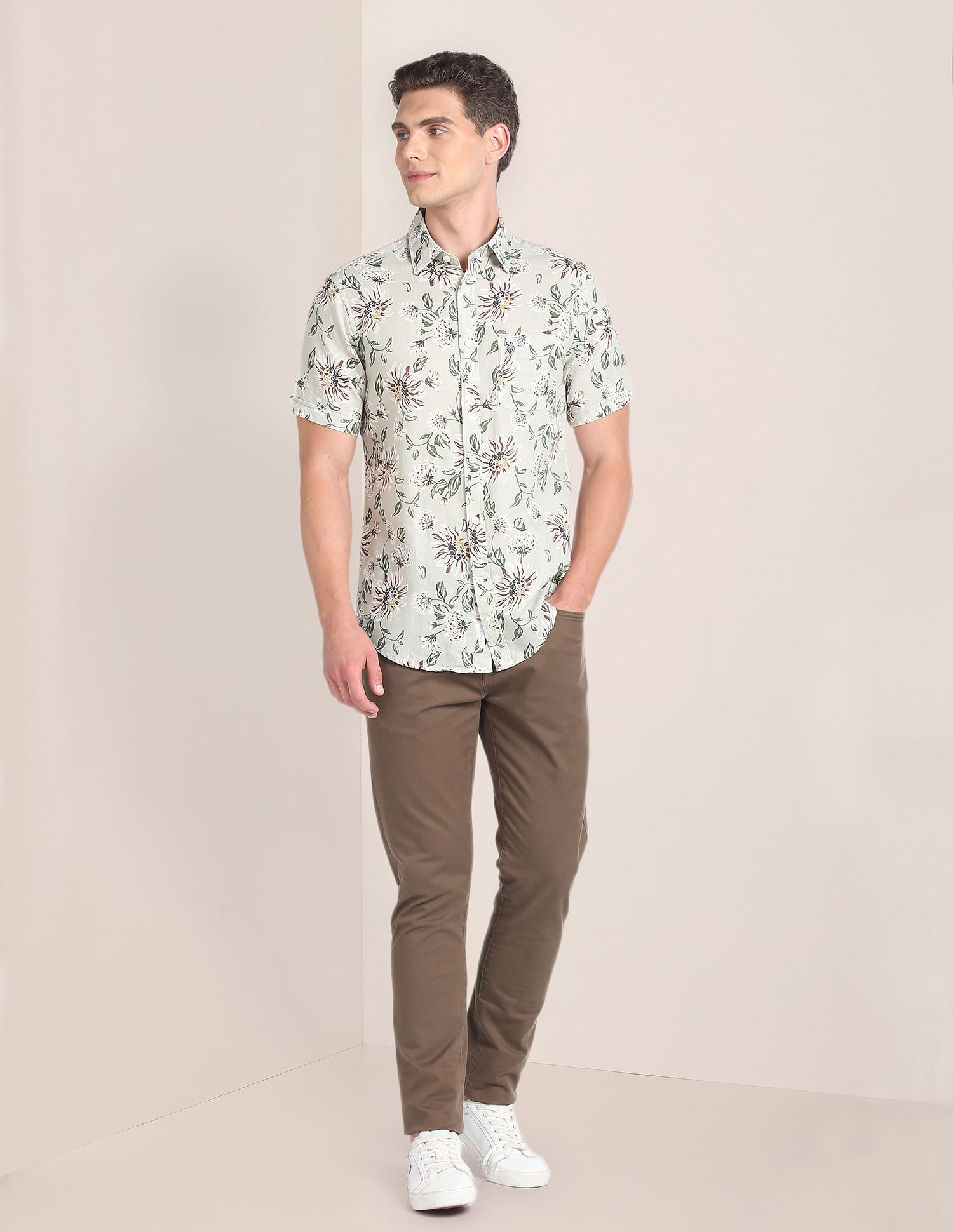 U.S. Polo Assn. Floral Print Linen Cotton Shirt