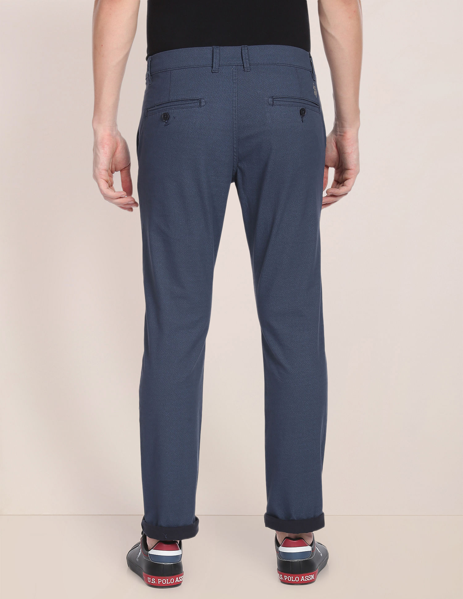 U.S. Polo Assn. Austin Trim Fit Textured Casual Trousers
