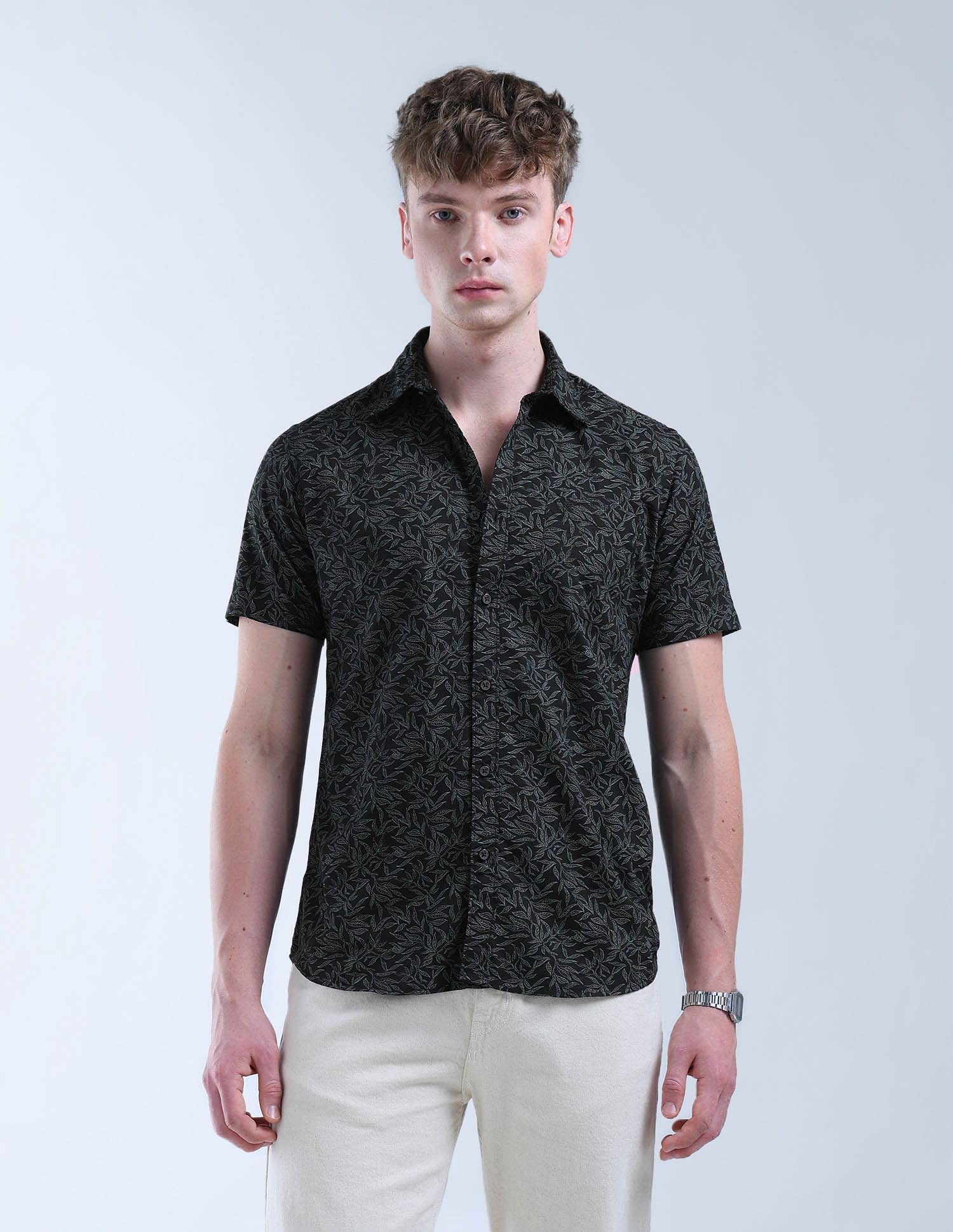 Flying Machine Slim Fit Tropical Printed Essentials Shirt