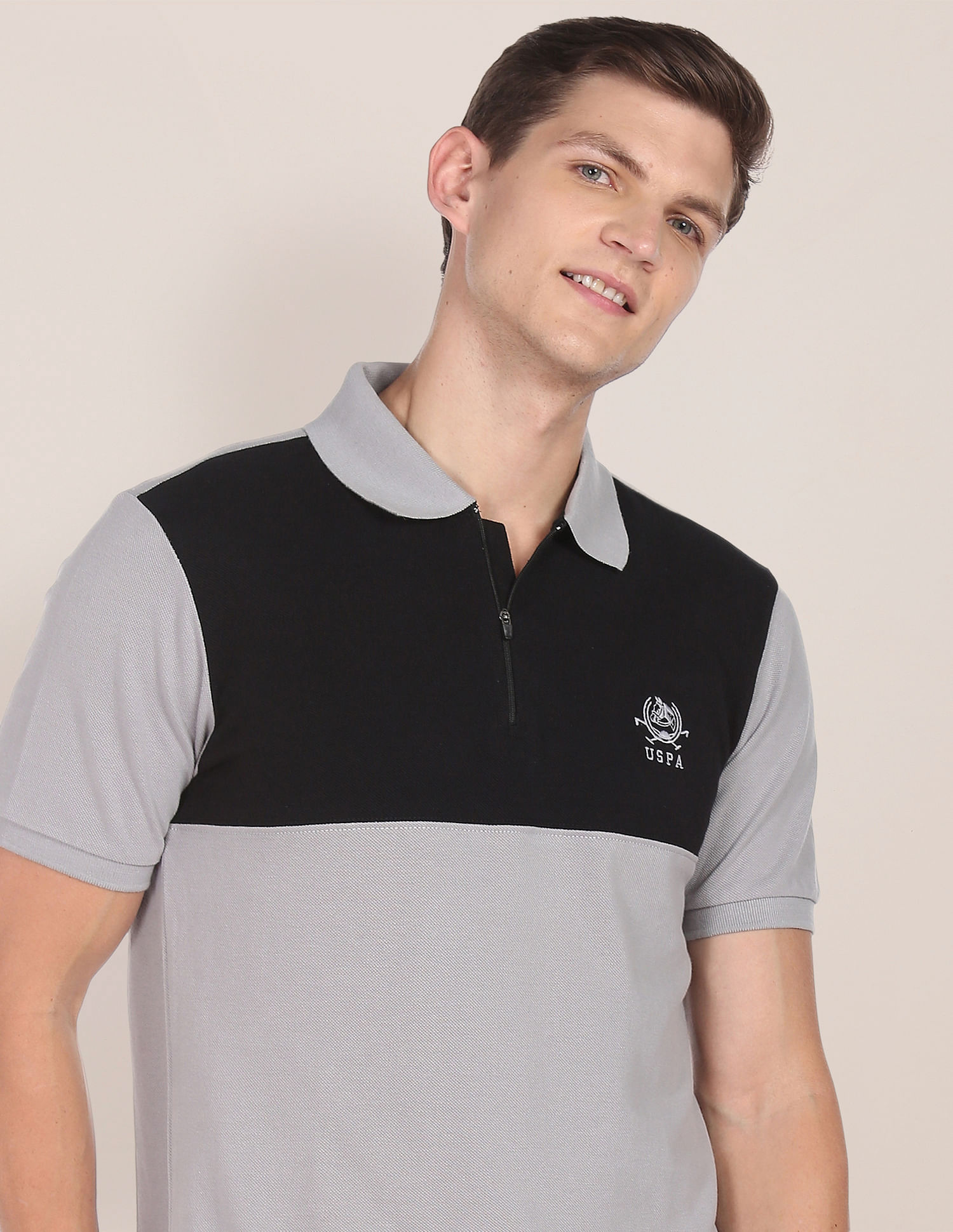 Grey colour hotsell polo t shirt