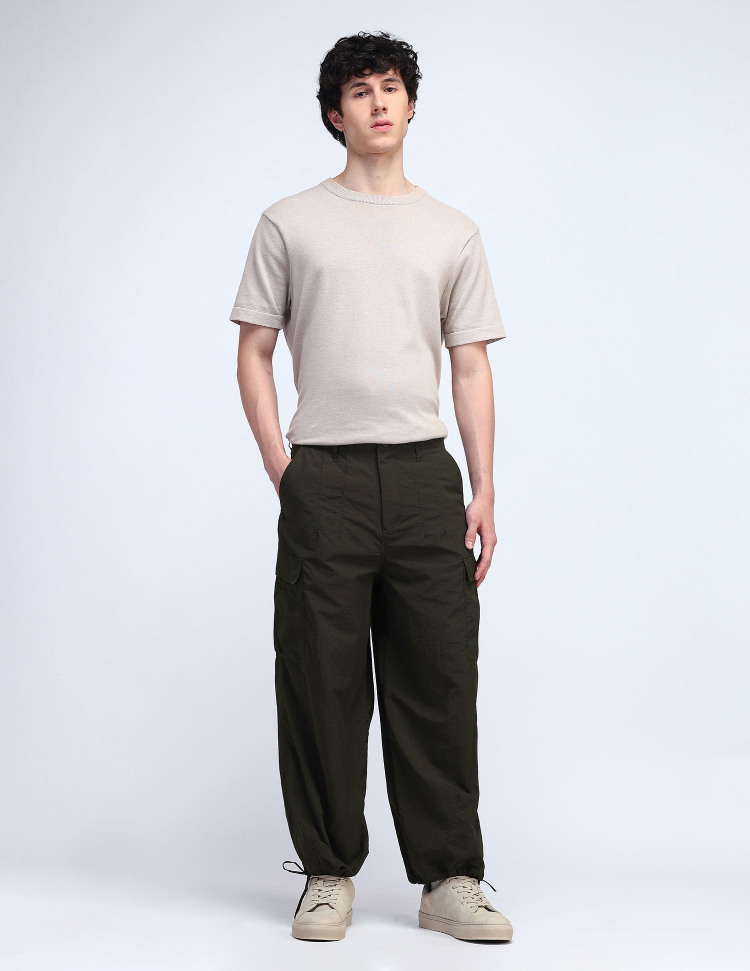 Flying Machine Cobain Loose Fit Mid Rise Cargos