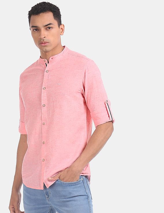 Buy Flying Machine Men Pink Mandarin 