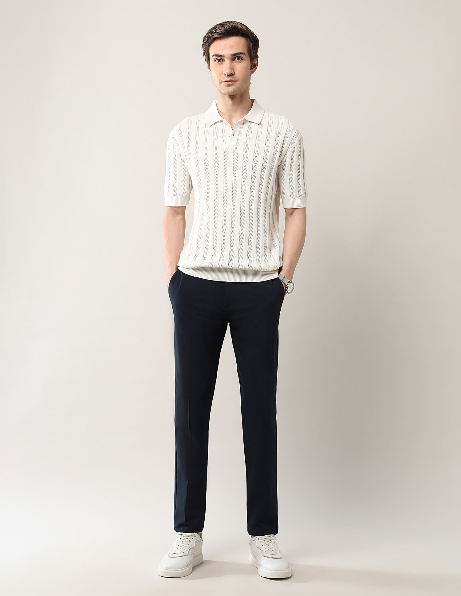 Arrow Textured Relaxed Fit Polo Shirt