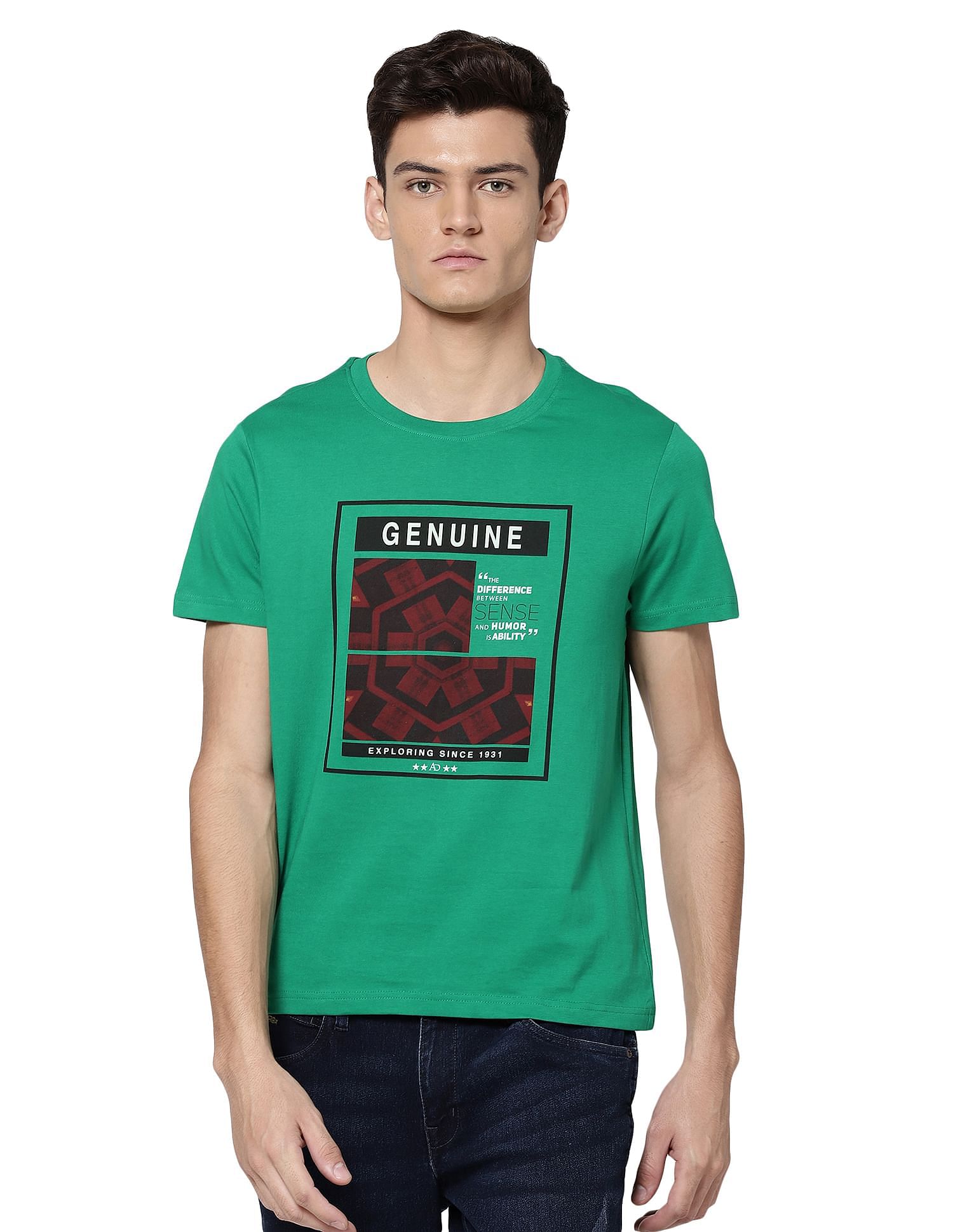 AD by Arvind Crew Neck Graphic Print T-Shirt