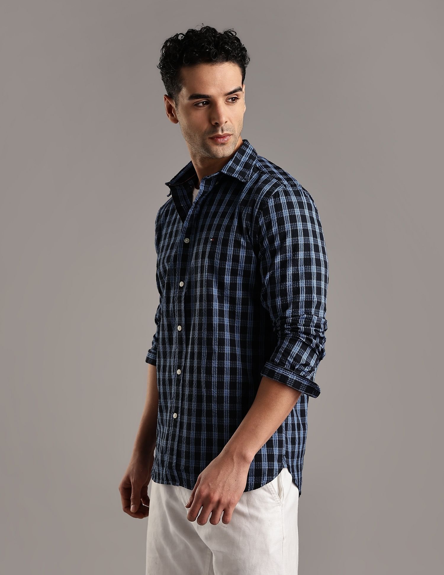 Tommy Hilfiger Checks Regular-Fit Cotton Shirt