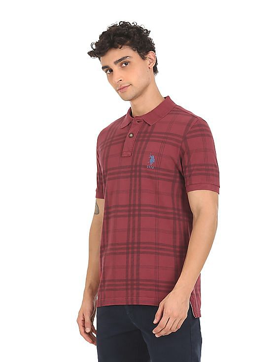 U.S. Polo Assn. Denim Co. Check Cotton Pique Polo Shirt
