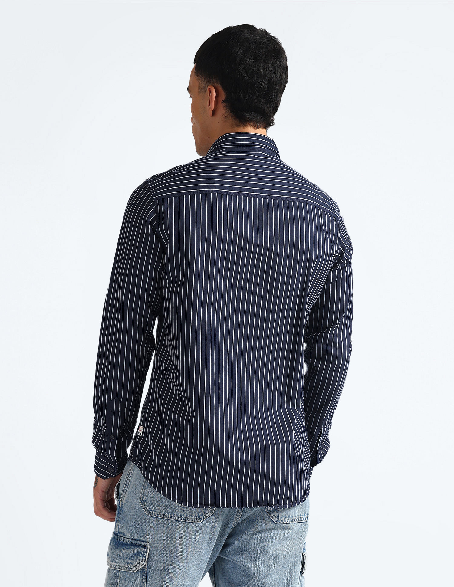 Flying Machine Vertical Stripe Cotton Shirt