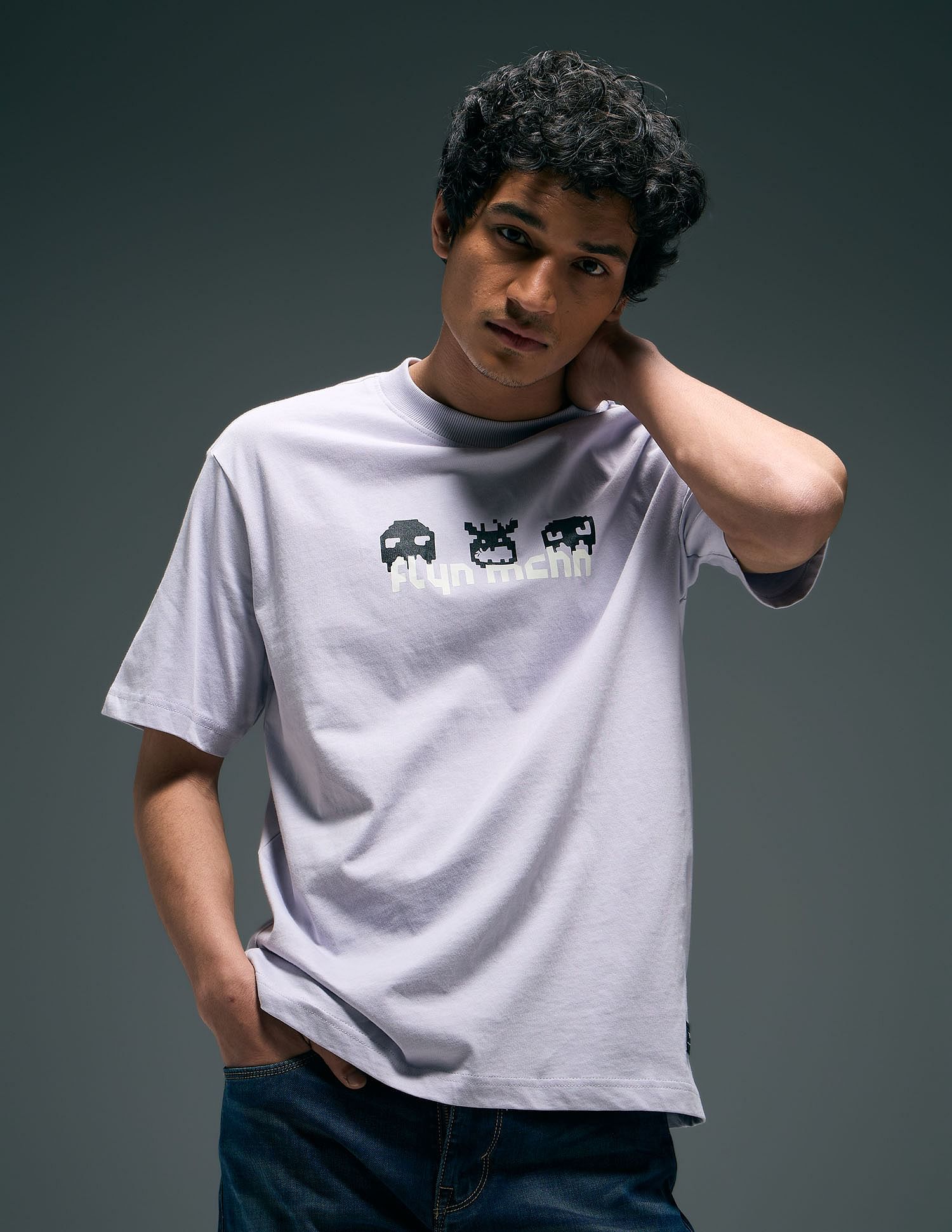 Flying Machine Graphic Printed Digitopia Relaxed T-Shirt