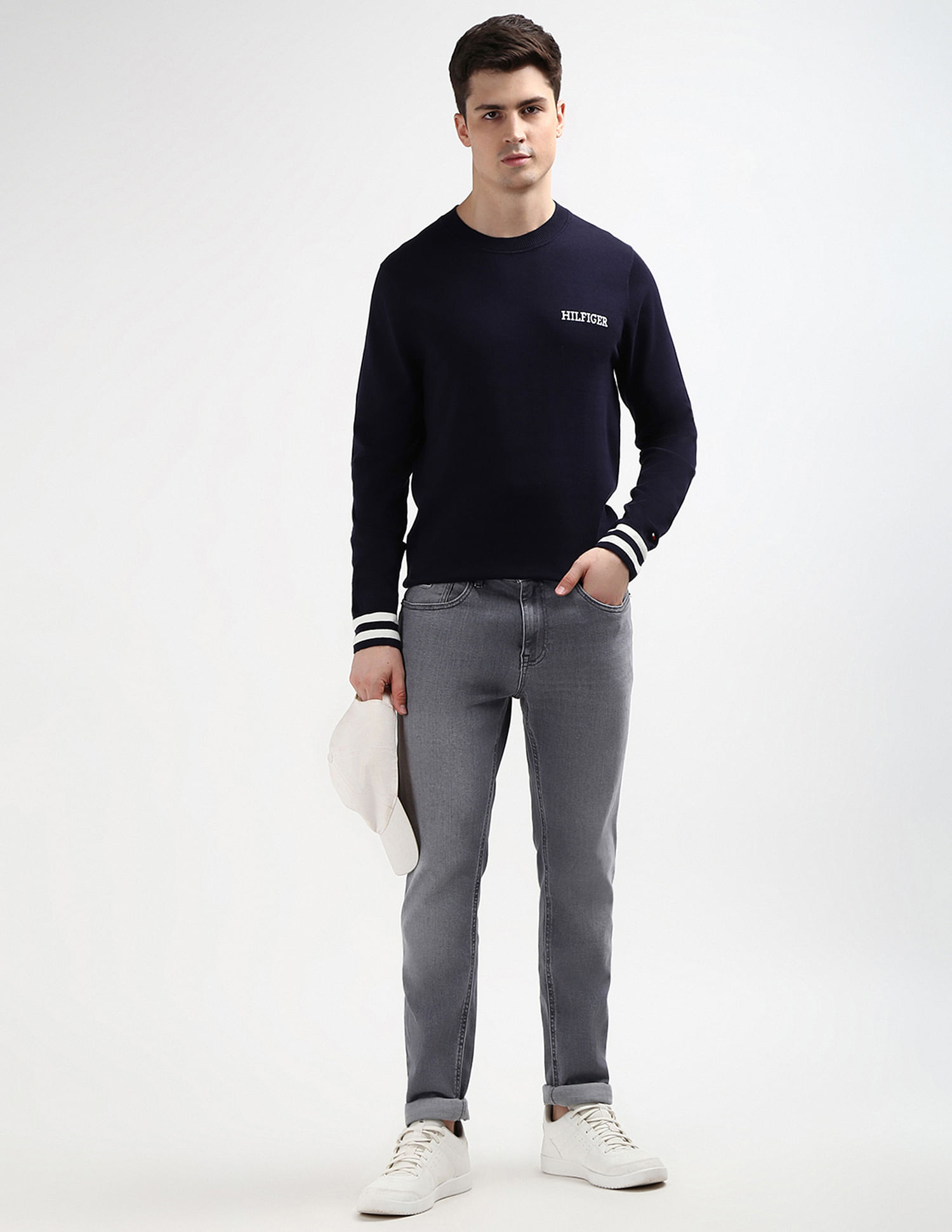 Tommy Hilfiger Embroidered Monotype Cotton Sweater