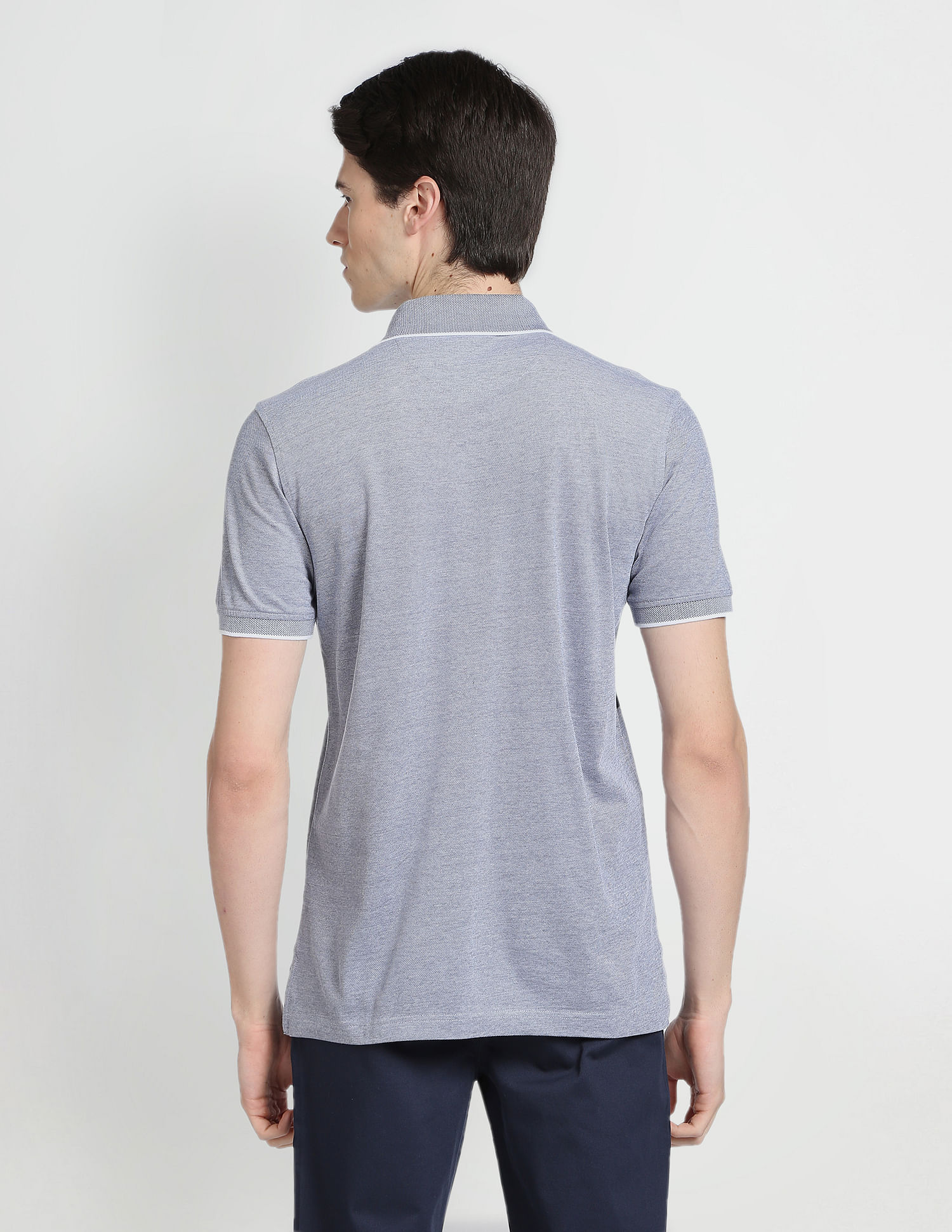 Arrow Sports Horizontal Striped Cotton Polo Shirt