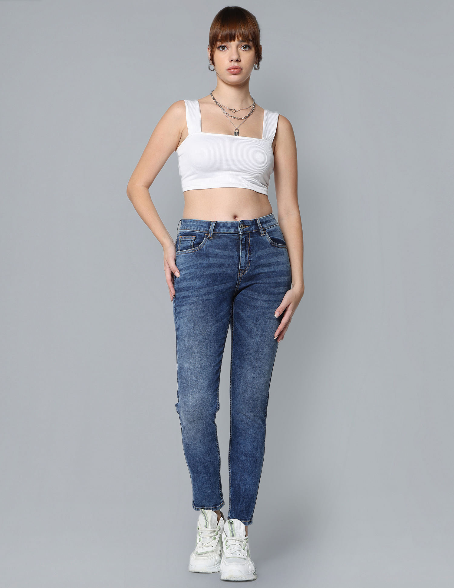 Flying Machine Women Mid Rise Veronica Skinny Fit Jeans