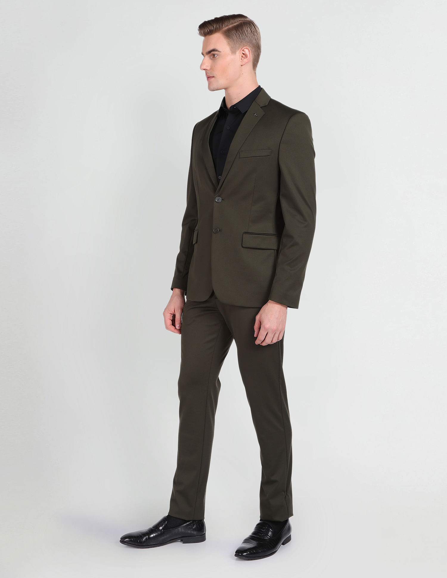 Arrow Self Design Two Piece Knit Suit