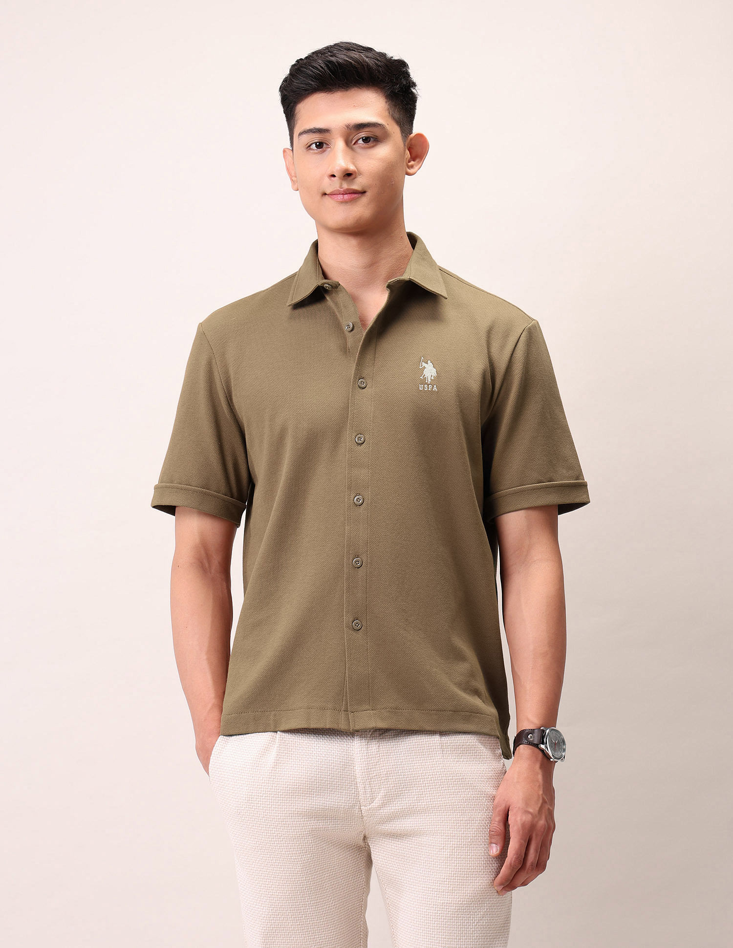 U.S. Polo Assn. Denim Co. Relaxed Fit Pure Cotton Outdoor Shirt