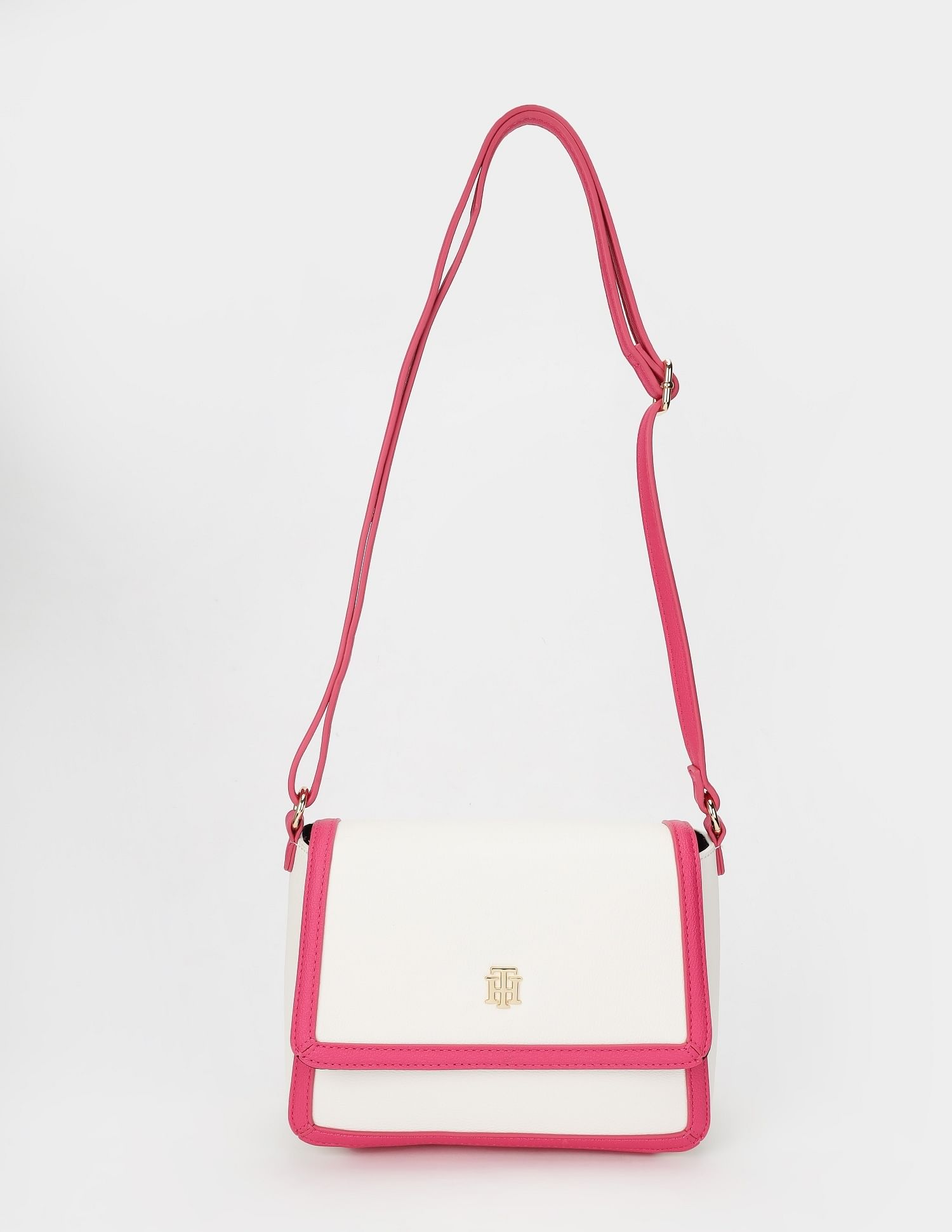 Tommy Hilfiger Solid Pink Pu Sling Bag