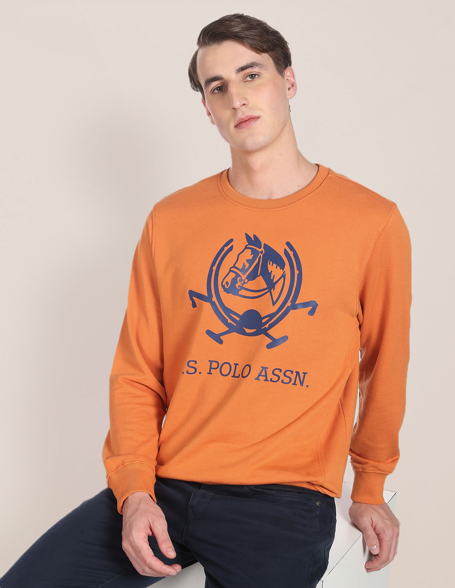 U.S. Polo Assn. Crew Neck Brand Print Sweatshirt