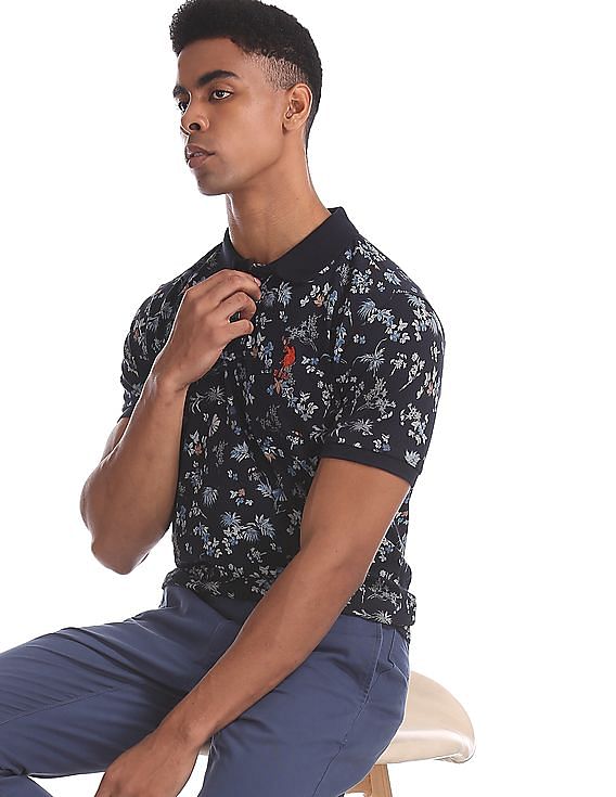 U.S. Polo Assn. Slim Fit Floral Print Polo Shirt