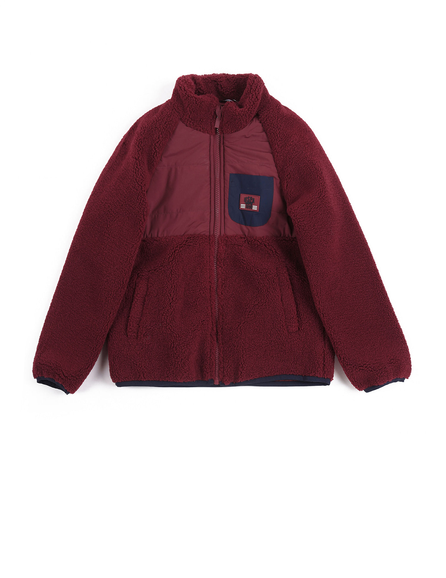 U.S. Polo Assn. Kids Boys Solid Stand Collar Jacket