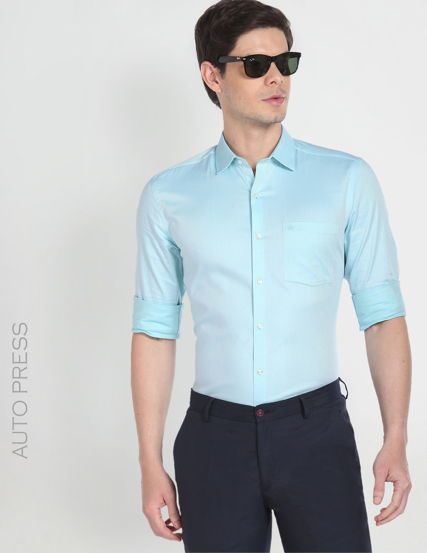 Arrow Cutaway Collar Self Design Shirt